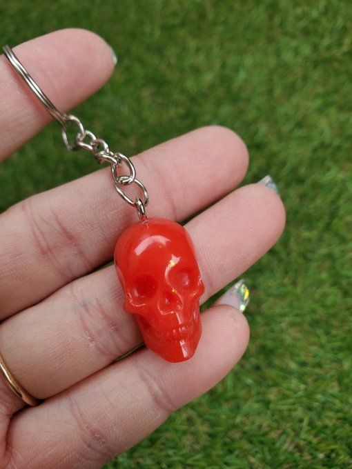 Petit porte clef skull rouge