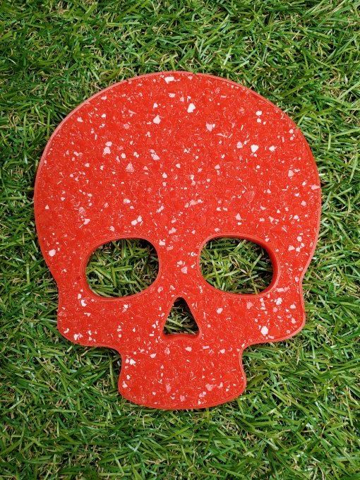 Sous verre ou déco à accrocher au mur SKULL rouge