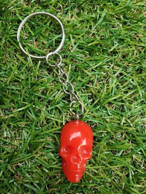 Petit porte clef skull rouge