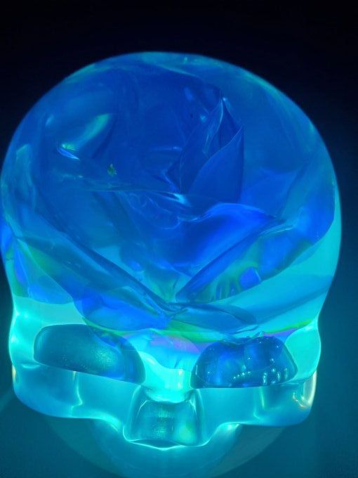 Lumière d'ambiance Skull fleur holo bleue (en option le socle usb)