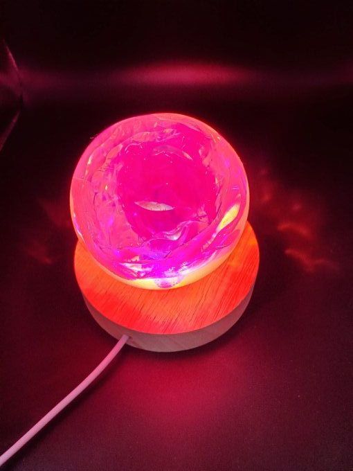 Lumière d'ambiance "Pink Rose Holo" (en option pour le socle USB)