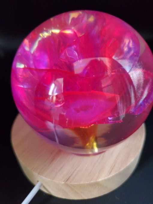 Lumière d'ambiance "Pink Rose Holo" (en option pour le socle USB)