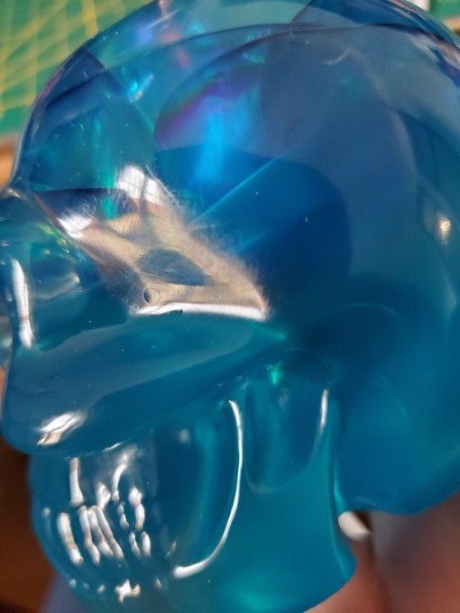 Lumière d'ambiance Skull fleur holo bleue (en option le socle usb)