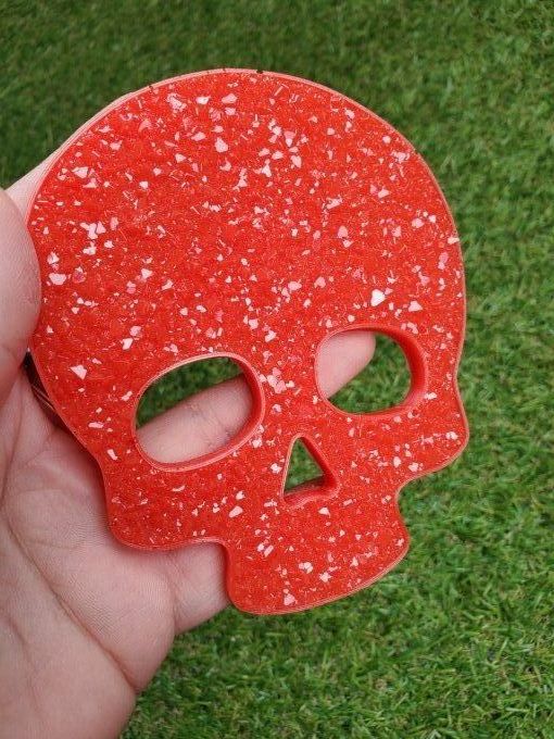 Sous verre ou déco à accrocher au mur SKULL rouge