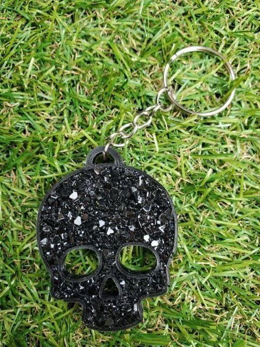 Porte-clef diamant Skull noir