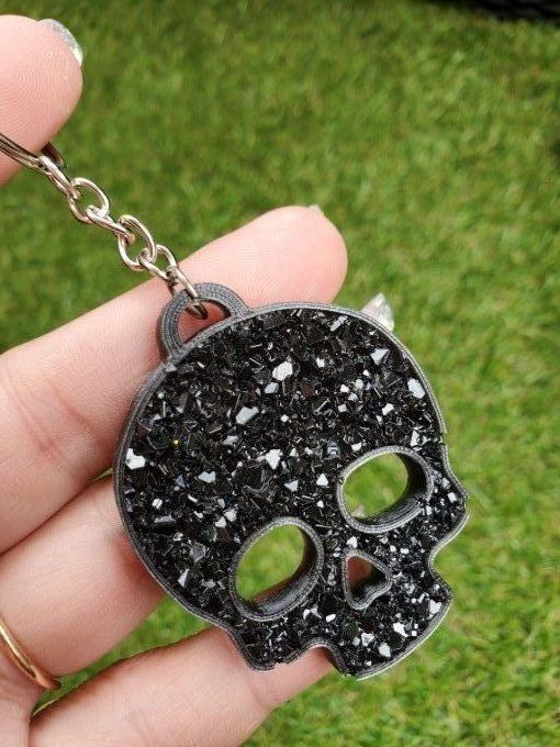 Porte-clef diamant Skull noir