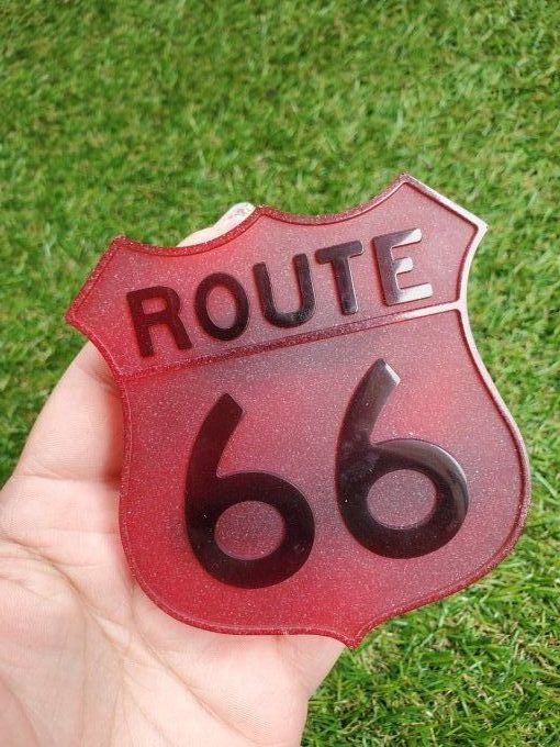 Magnet "ROUTE 66" rouge et noir